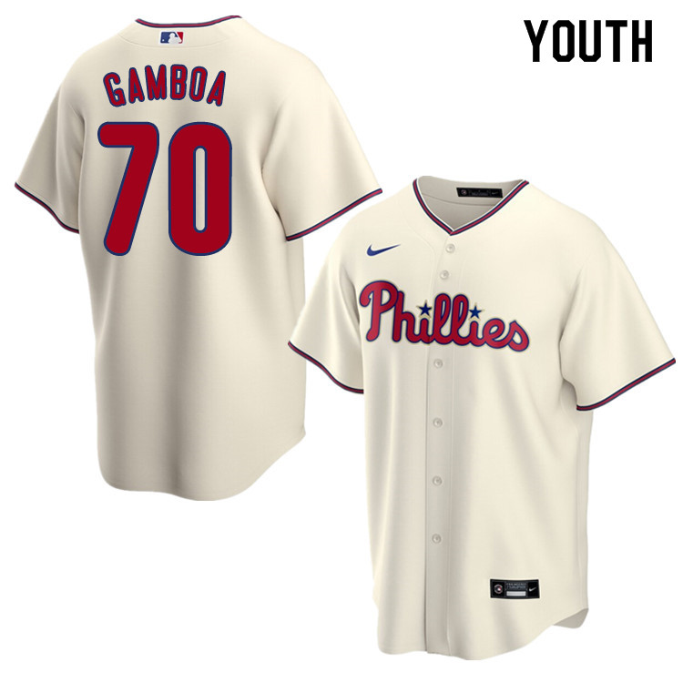 Nike Youth #70 Arquimedes Gamboa Philadelphia Phillies Baseball Jerseys Sale-Cream